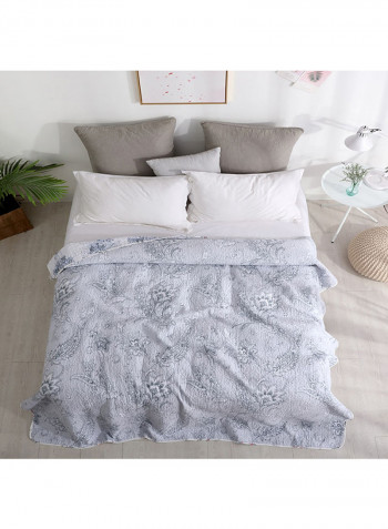 Soft Floral Pattern Bed Blanket Cotton Multicolour 150x200centimeter