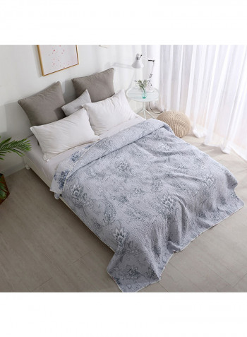 Soft Floral Pattern Bed Blanket Cotton Multicolour 150x200centimeter