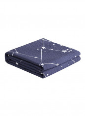 Soft Geometry Pattern Blanket Cotton Blue/White 150x200centimeter