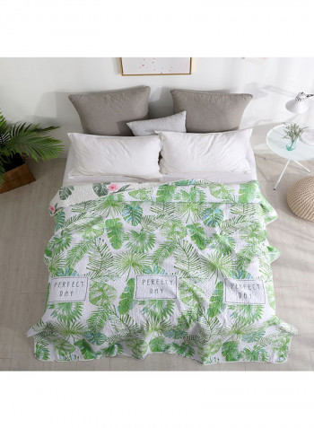 Cotton Plant Print Bedspread Cotton Multicolour 150x200centimeter
