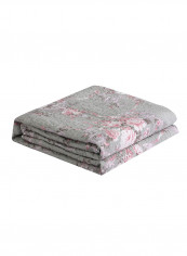 Soft Floral Printed Blanket Cotton Grey 150x200centimeter