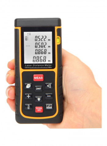 Digital Laser Distance Meter Black/Yellow 11.8x5.5x3.0centimeter