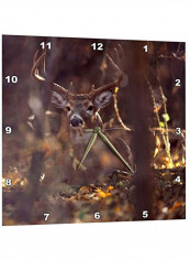 White Tailed Deer Printed Analog Wall Clock Multicolour 15x15x0.1inch