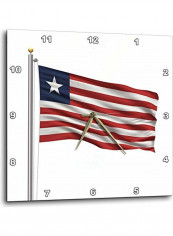 Flag Themed Wall Clock White/Red/Blue