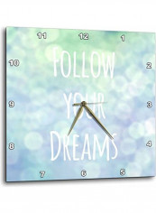 Follow Your Dreams Wall Clock Multicolour 15x15inch