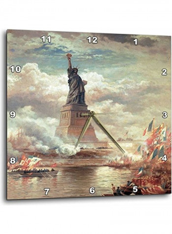 Statue Of Liberty Enlightening The World Wall Clock Multicolour 15x15inch