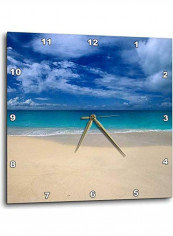 Tropical Beach Scenic Wall Clock Multicolour 15x15inch