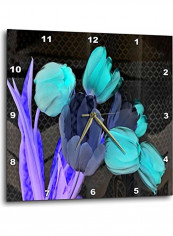 Tulips Printed Analog Wall Clock Multicolour 15x15x0.1inch