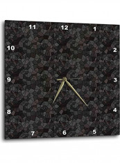 Black And Grey Mosaic Pattern Wall Clock Multicolour 15x15inch