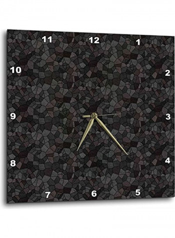 Black And Grey Mosaic Pattern Wall Clock Multicolour 15x15inch