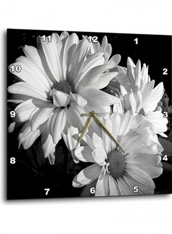 Daisies Printed Analog Wall Clock Multicolour 15x15x0.1inch