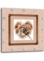 Dreamy Cocoa Brown Heart Picture Wall Clock Brown 15 x 15inch