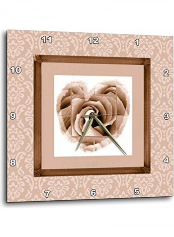 Dreamy Cocoa Brown Heart Picture Wall Clock Brown 15 x 15inch