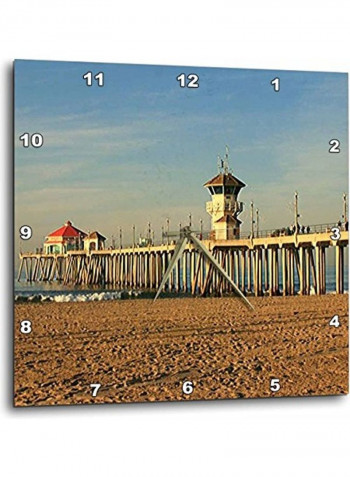 Huntington Beach Pier Wall Clock Multicolour 15x15inch