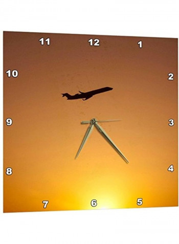Aeroplane Themed Wall Clock Brown/Black