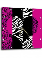 Animal Print Leopard And Zebra Heart Wall Clock Multicolour 15x15inch
