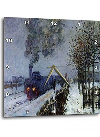 DPP 80521 3 Picture Of Monets Famous Painting Train In The Snow Wall Clock Multicolour 15x15inch