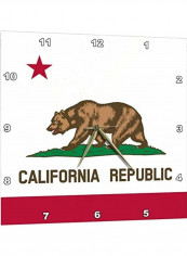 Flag of California Republic Wall Clock Multicolour 15x15inch
