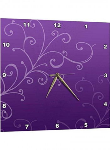 Stylish Swirl Wall Clock Purple 15x15inch
