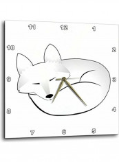 Cute Sleeping Artic Fox Wall Clock Multicolour 15x15inch