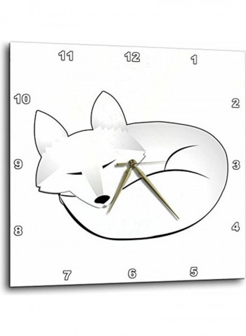 Cute Sleeping Artic Fox Wall Clock Multicolour 15x15inch