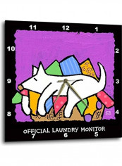 Laundry Monitor Cartoon Dogs Puppies Funny Pets Animals Wall Clock Multicolour 15x15inch