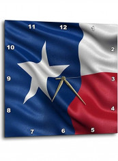Texas State Flag Printed Wall Clock Multicolour 15 x 15inch