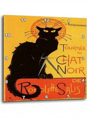 Cats Le Chat Noir Picture Wall Clock Multicolour 15 x 15inch