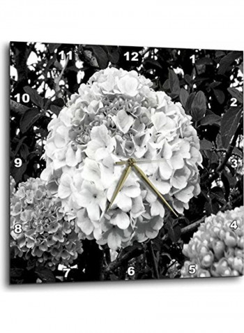 Hydrangea Blossom Printed Wall Clock Multicolour 15x15x0.1inch