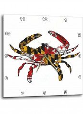 Maryland Crab Flag Printed Wall Clock Multicolour 15x15x0.1inch