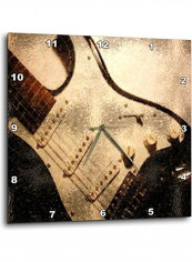 Old Electric Guitar In Abstract Wall Clock Multicolour 15x15inch