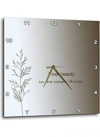 Zen Find Beauty In Simple Things Nature Art Wall Clock Grey 15x15inch