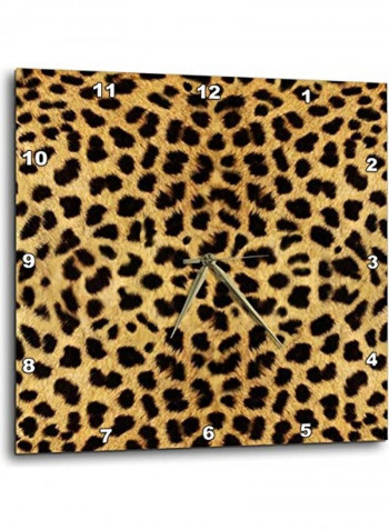 Cheetah Animal Printed Analog Wall Clock Multicolour 15x15x0.1inch