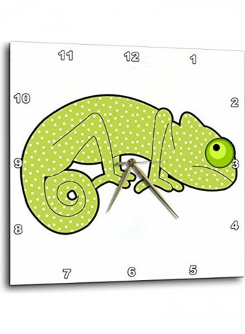 Decorative Printed Wall Clock White/Green 15x15inch