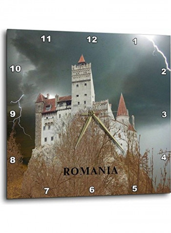 Dracula Castle In Romania Printed Analog Wall Clock Multicolour 15x15x0.1inch