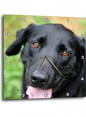 Labrador Printed Analog Wall Clock Multicolour 15x15x0.1inch