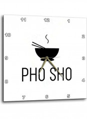 Pho Sho Printed Analog Wall Clock White/Black 15x15x0.1inch