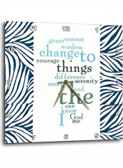 Word Art Zebra Print Wall Clock Multicolour 15 x 15inch
