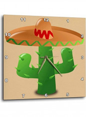 Cactus Printed Wall Clock Green 15x15inch