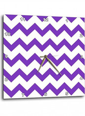 Chevron Printed Analog Wall Clock White/Purple 15x15x0.1inch