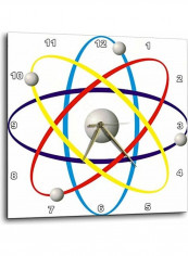 Colorful Atom Symbol Wall Clock Multicolour 15x15inch