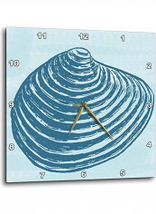 Nautical Seashell Themed Wall Clock Blue