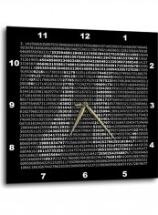 Pi Written Out Wall Clock Black 15x15inch