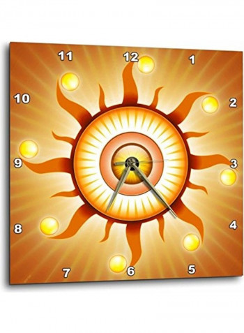 Bright Sun Rays Wall Clock Multicolour 15x15inch