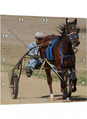 Harness Racing Printed Wall Clock Multicolour 15x15x0.1inch
