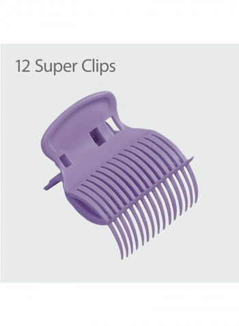 Instant Heat Jumbo And Super Jumbo Hot Rollers Black/Purple 12x6.625x6.5inch