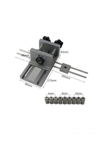 30-Piece Woodworking Puncher Locator Hole Drill Guide Kit Silver/Black