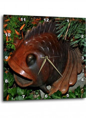 A Feng Shui Fish Wall Clock Multicolour 15x15inch