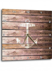 Anchor Stamp Themed Wall Clock Brown/White