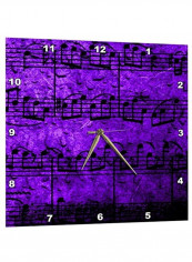 Musical Interlude Printed Analog Wall Clock Purple/Black 15x15x0.1inch